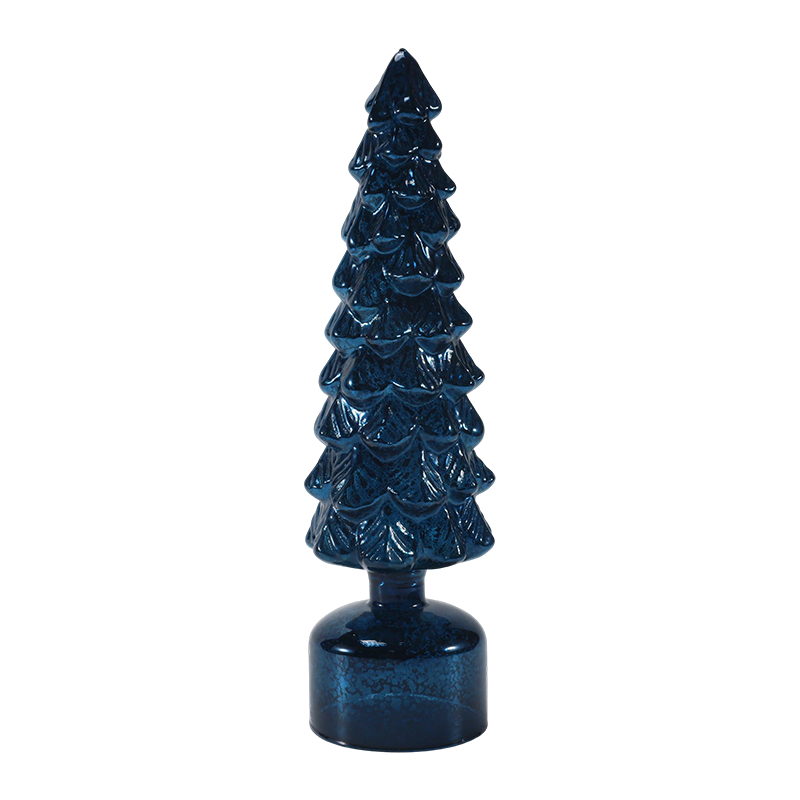 Juego de árbol de cristal de Navidad giratorio con luz LED de 10 × 25 y 10 × 28 cm, adornos festivos