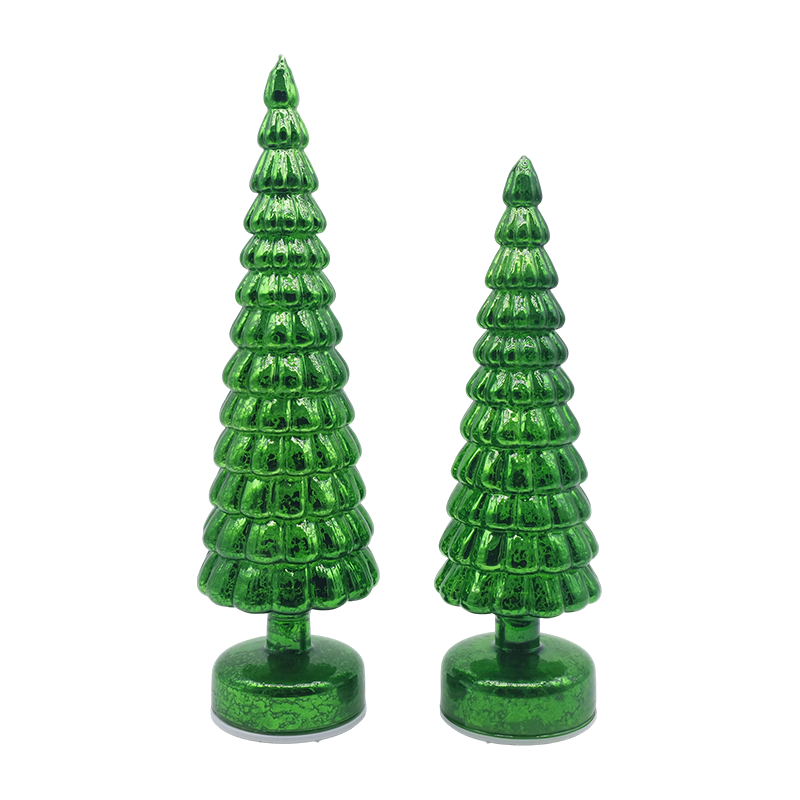 Adornos de mesa giratorios para árbol de Navidad con luz LED de 10×38 y 10×33cm