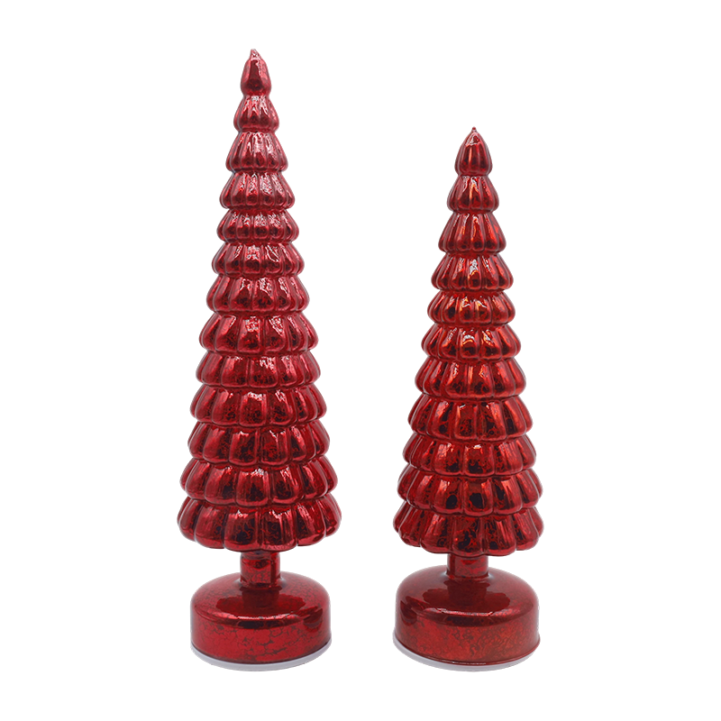 Adornos de mesa giratorios para árbol de Navidad con luz LED de 10×38 y 10×33cm