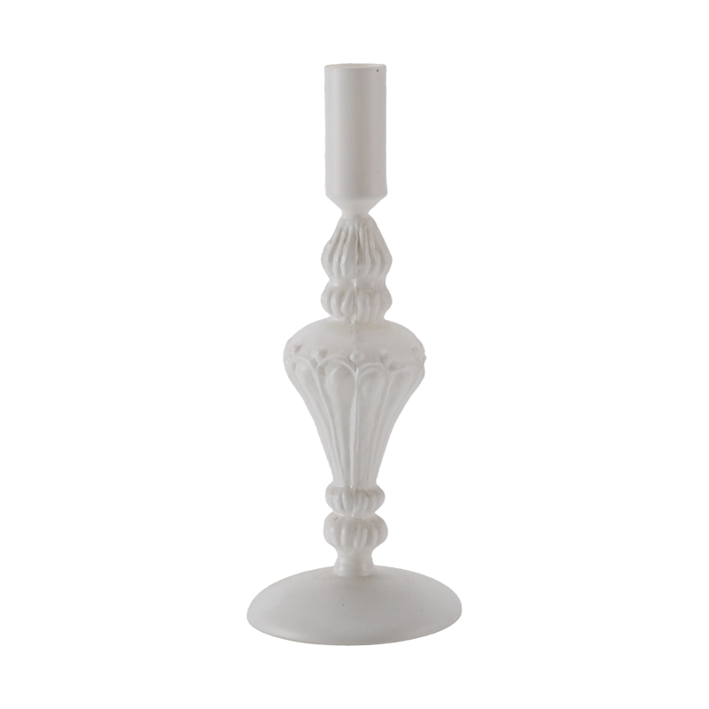 Colección de portavelas de cristal de colores de 18 cm