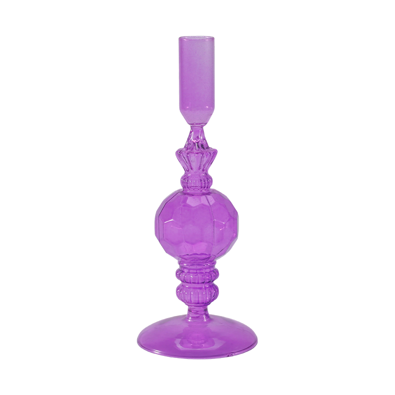 Colección de portavelas de cristal de colores de 18 cm