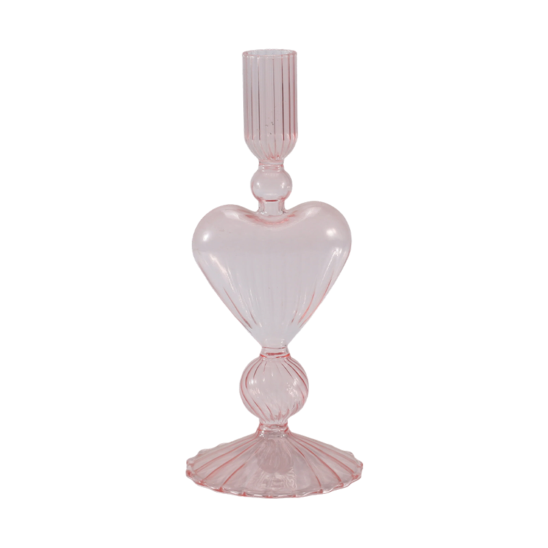 Colección de portavelas de cristal de colores de 18 cm