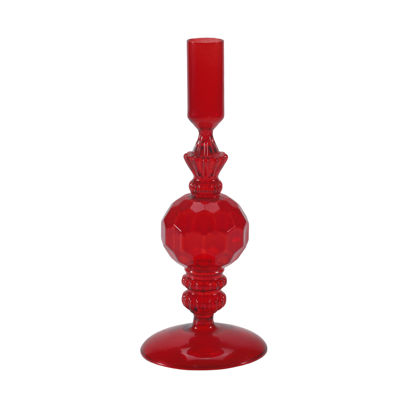 Colección de portavelas de cristal de colores de 18 cm