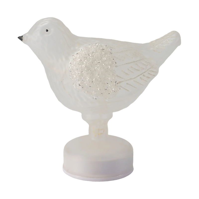 Luz de mesa decorativa con forma de pájaro con purpurina/lentejuelas (con LED)