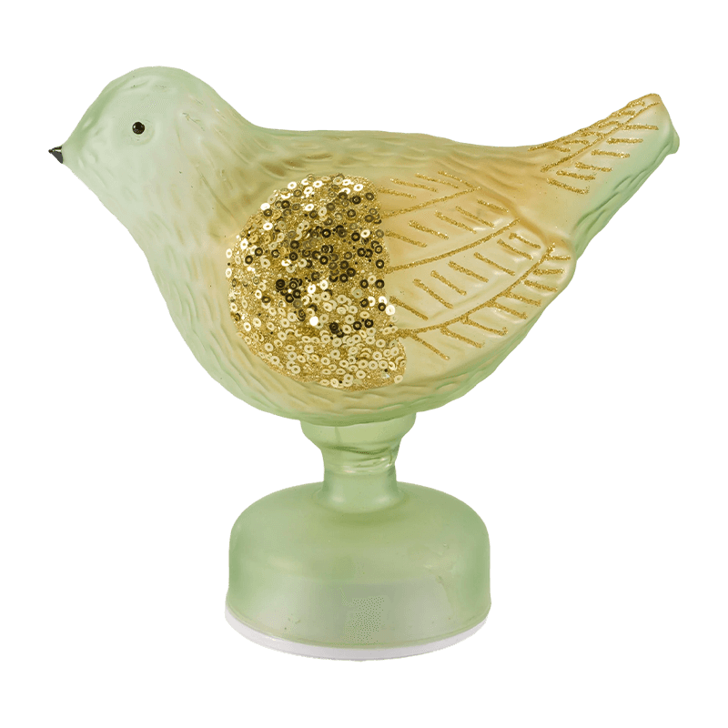 Luz de mesa decorativa con forma de pájaro con purpurina/lentejuelas (con LED)