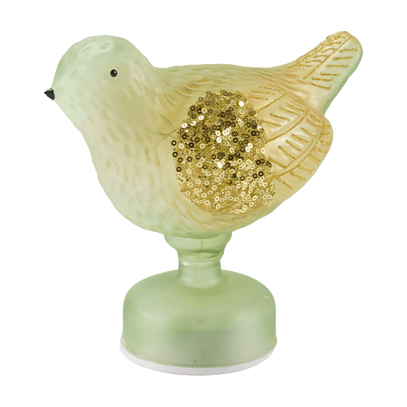 Luz de mesa decorativa con forma de pájaro con purpurina/lentejuelas (con LED)