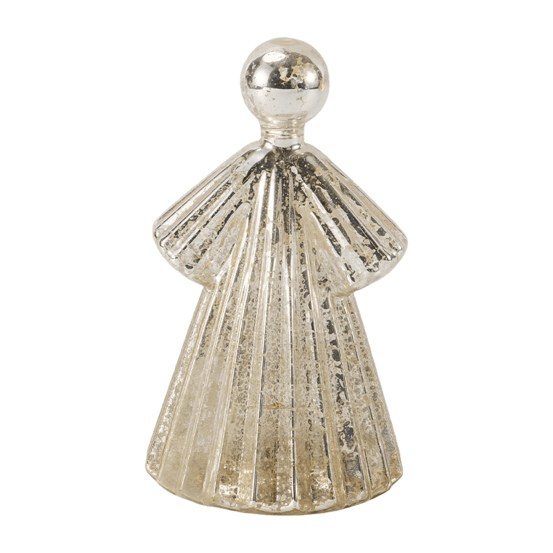 Figura de ángel de cristal de mercurio/decoración de campana de cristal esmerilado/brillante (con LED)