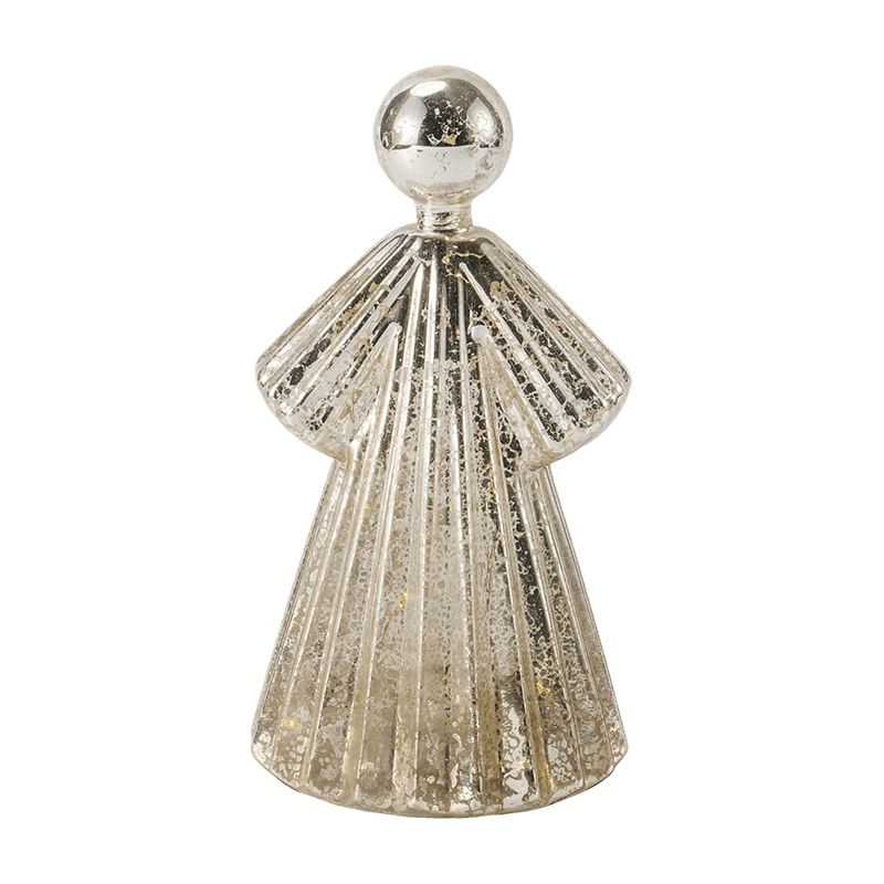 Figura de ángel de cristal de mercurio/decoración de campana de cristal esmerilado/brillante (con LED)