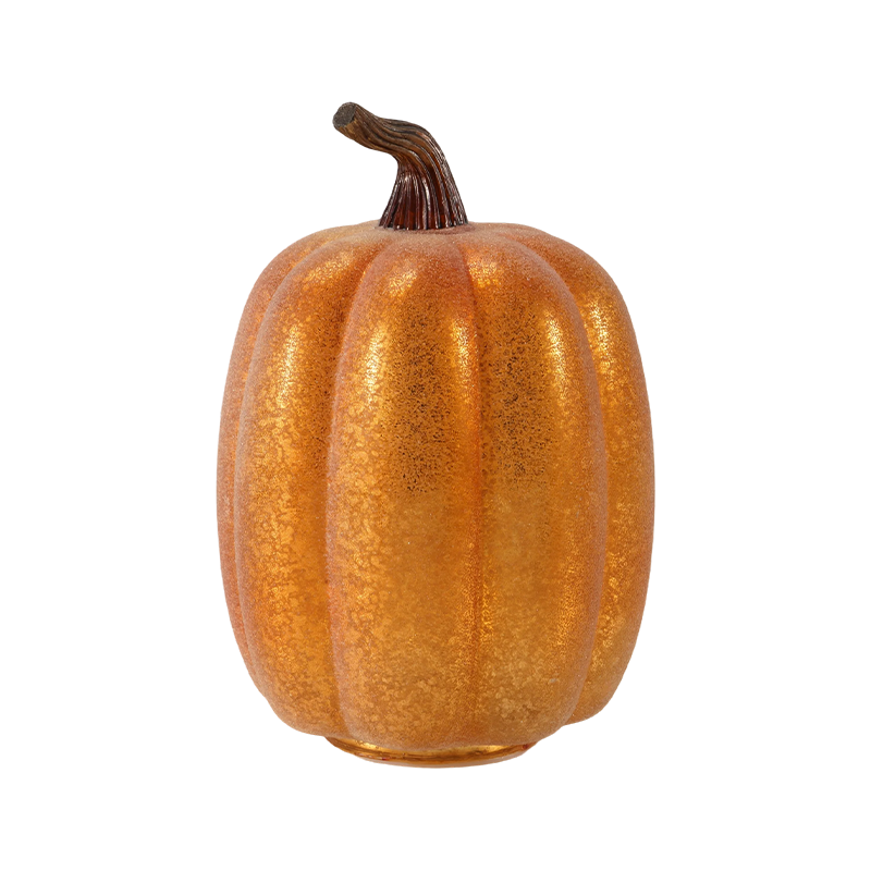 Calabaza flocada en forma de pera / Decoración de calabaza con brillo metálico