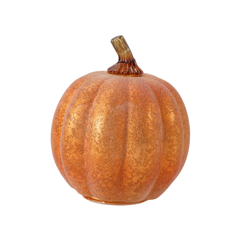 Calabaza flocada en forma de pera / Decoración de calabaza con brillo metálico