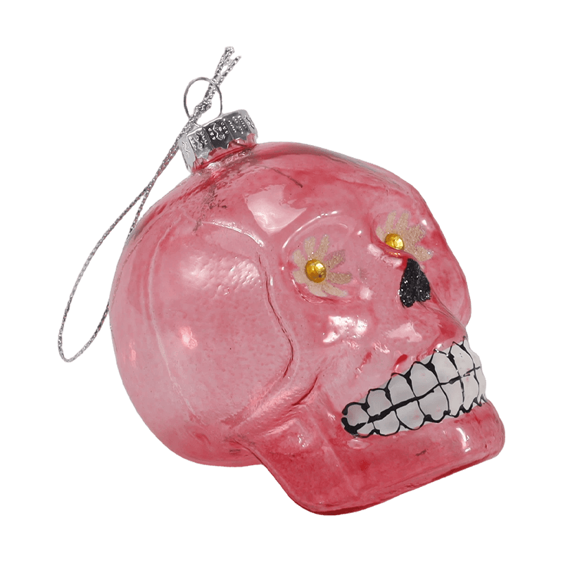 Decoración de calavera iridiscente / Conjunto de adornos de cristal de calavera de azúcar