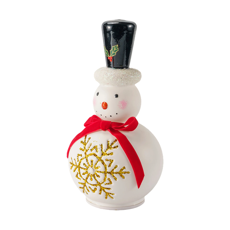 Figura festiva de muñeco de nieve de cristal (acabado transparente/blanco mate)