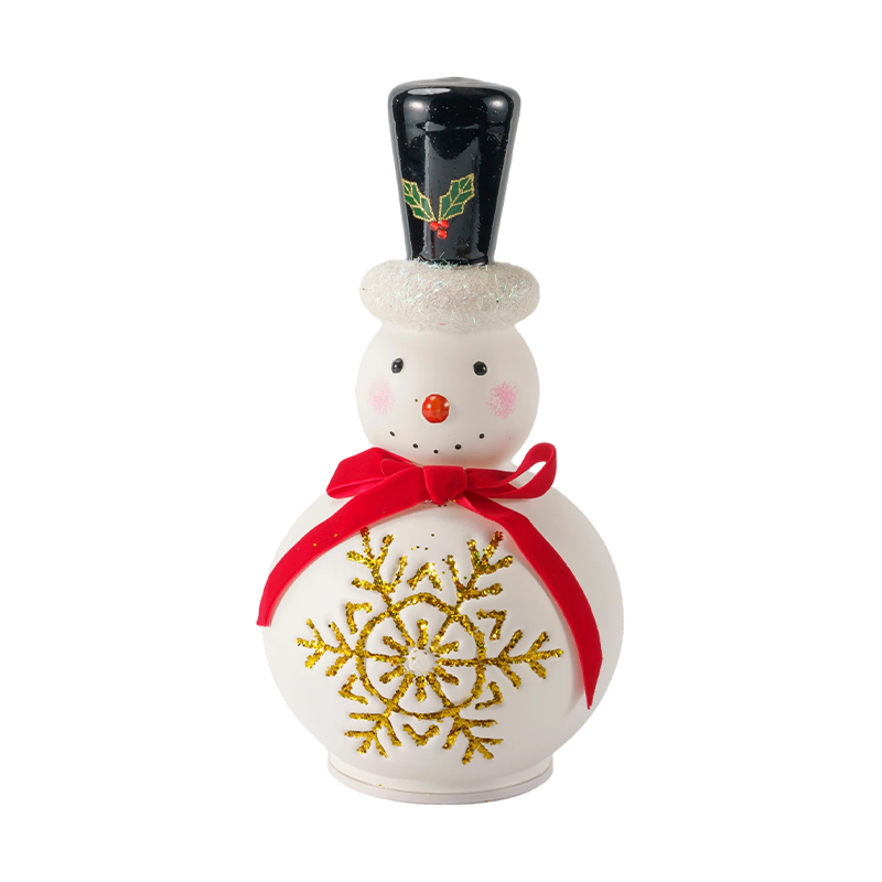 Figura festiva de muñeco de nieve de cristal (acabado transparente/blanco mate)