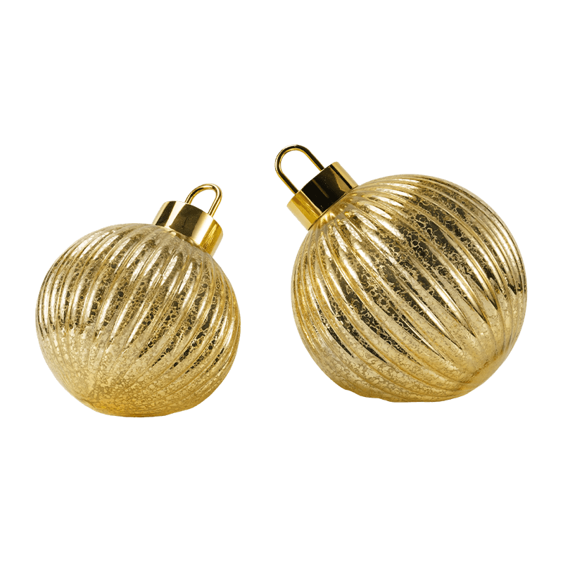 Adorno navideño de vidrio texturizado (estilos acanalados/acolchados con diamantes)