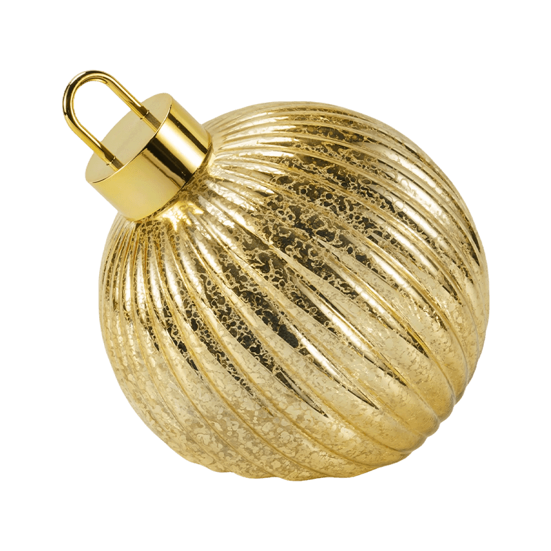 Adorno navideño de vidrio texturizado (estilos acanalados/acolchados con diamantes)