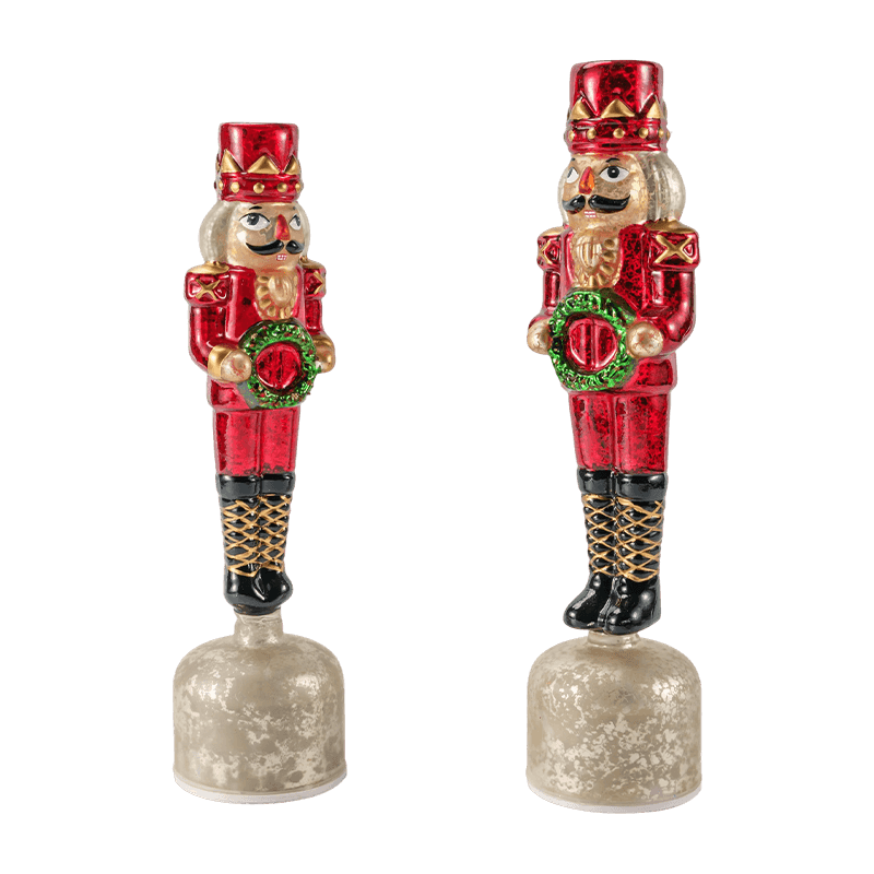 Figura de cascanueces de cristal de mercurio vintage (acabado rojo)