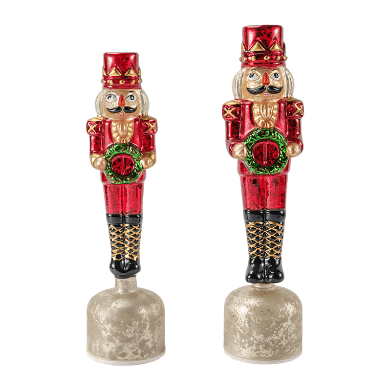Figura de cascanueces de cristal de mercurio vintage (acabado rojo)