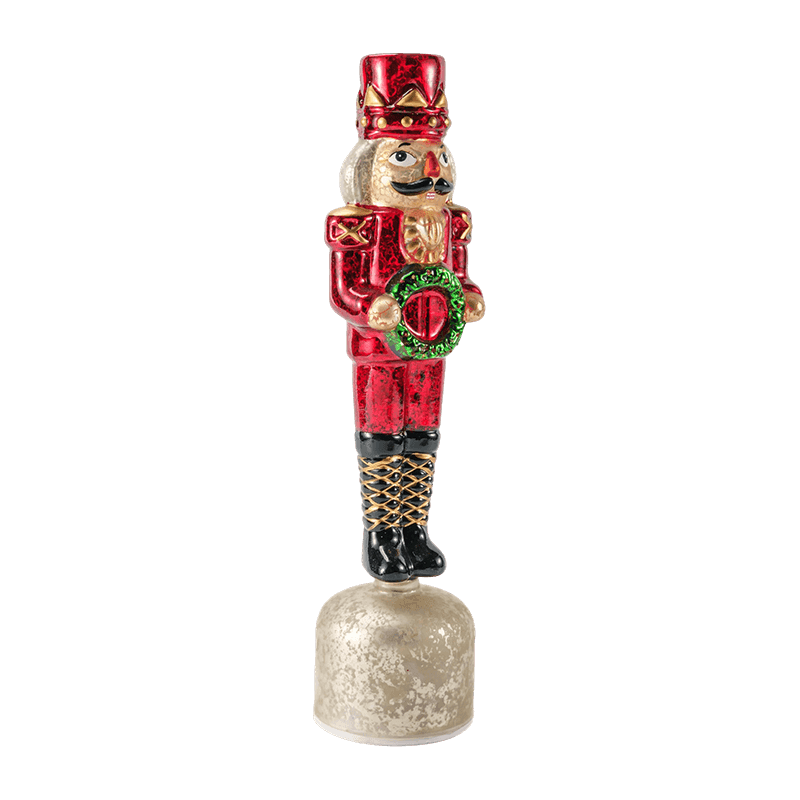 Figura de cascanueces de cristal de mercurio vintage (acabado rojo)