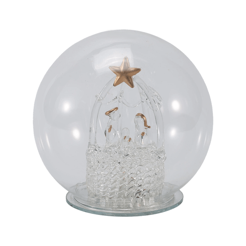 Campana de cristal festiva y luz de globo (estilos de ángel/natividad/árbol de Navidad/bosque de ciervos)
