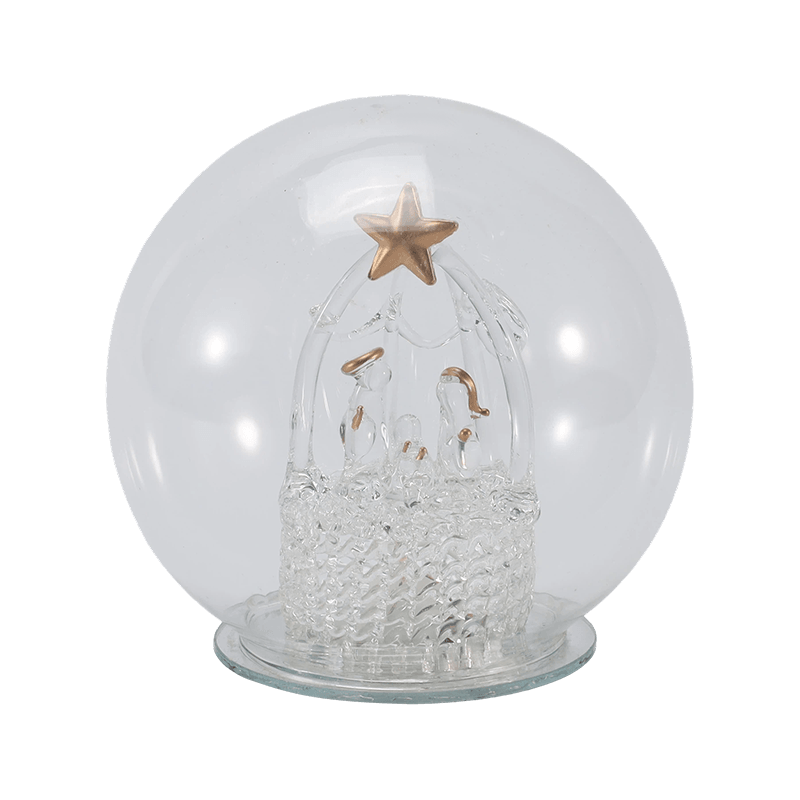 Campana de cristal festiva y luz de globo (estilos de ángel/natividad/árbol de Navidad/bosque de ciervos)