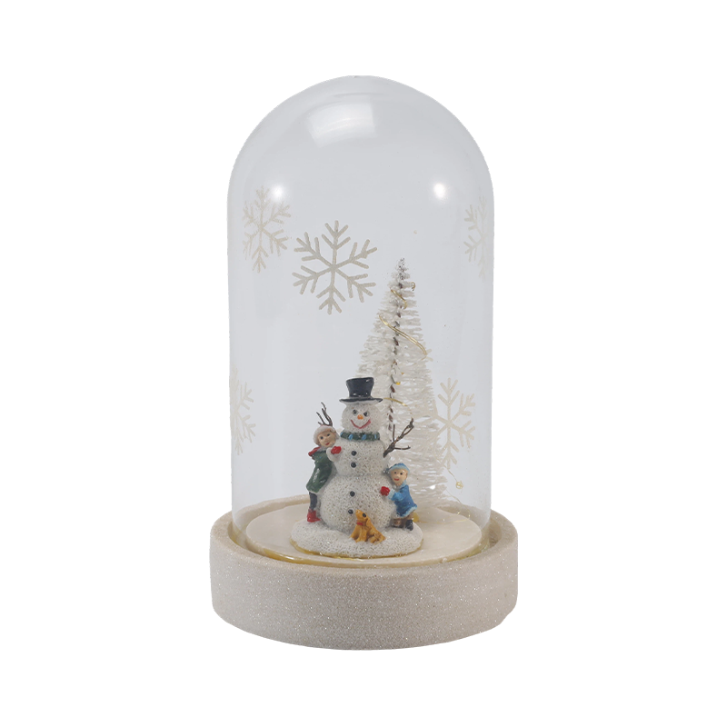 Campana de vidrio festiva y luz de botella (escena de muñeco de nieve/baya de pino/estilos de árbol de Navidad)