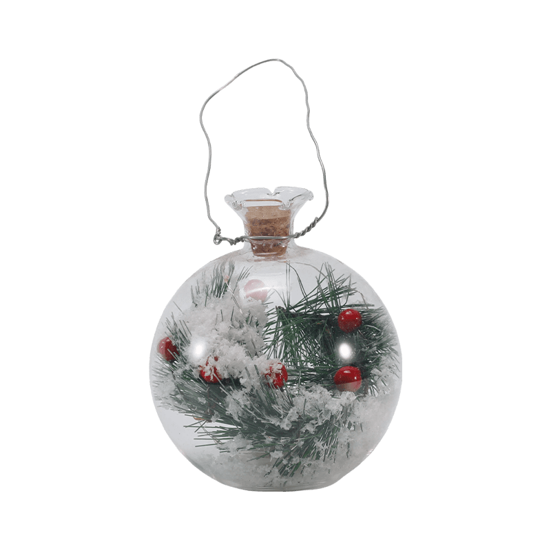 Campana de vidrio festiva y luz de botella (escena de muñeco de nieve/baya de pino/estilos de árbol de Navidad)