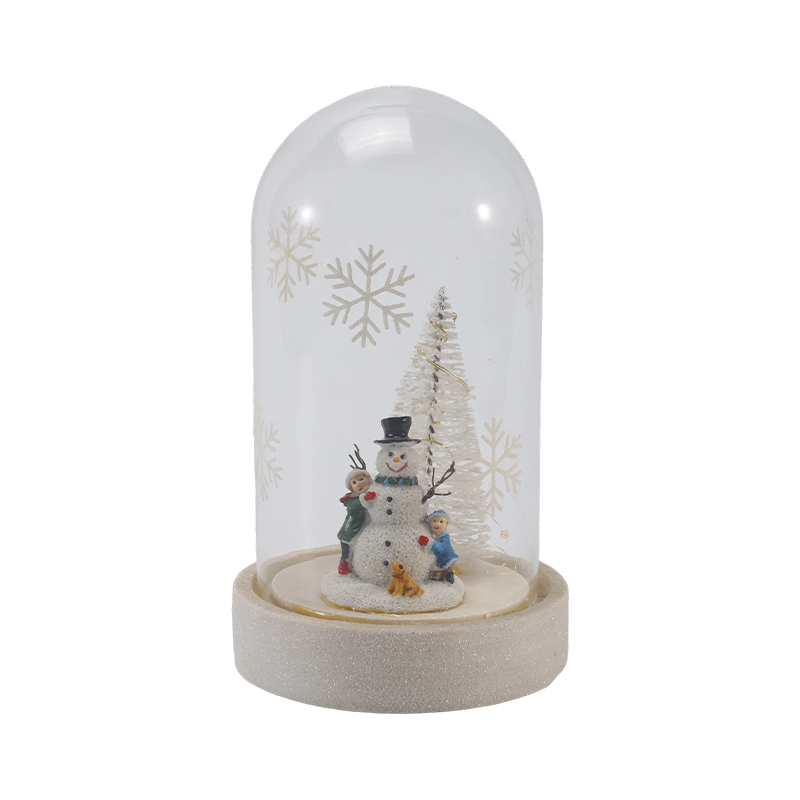 Campana de vidrio festiva y luz de botella (escena de muñeco de nieve/baya de pino/estilos de árbol de Navidad)