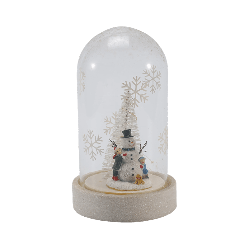 Campana de vidrio festiva y luz de botella (escena de muñeco de nieve/baya de pino/estilos de árbol de Navidad)
