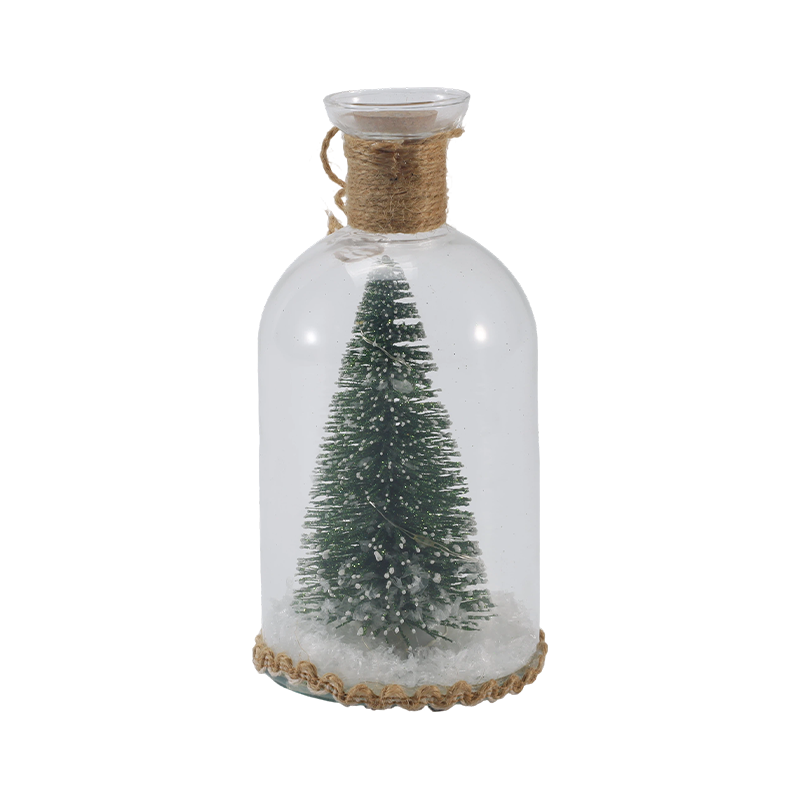 Campana de vidrio festiva y luz de botella (escena de muñeco de nieve/baya de pino/estilos de árbol de Navidad)