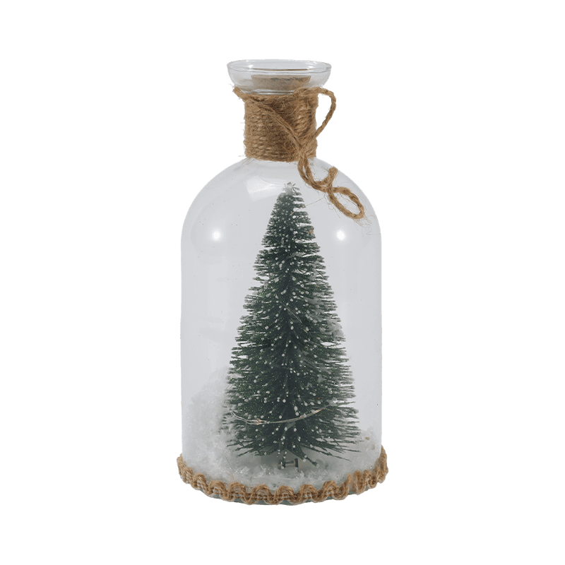Campana de vidrio festiva y luz de botella (escena de muñeco de nieve/baya de pino/estilos de árbol de Navidad)