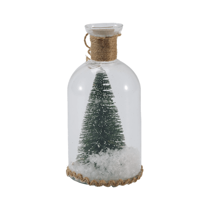 Campana de vidrio festiva y luz de botella (escena de muñeco de nieve/baya de pino/estilos de árbol de Navidad)