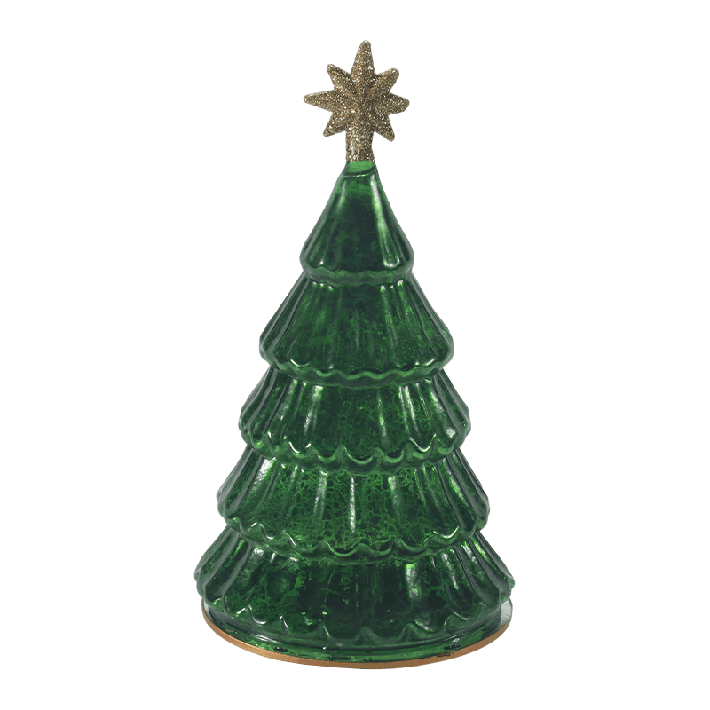 Luz de árbol de Navidad con capas de vidrio de mercurio vintage de 10 * 20 cm