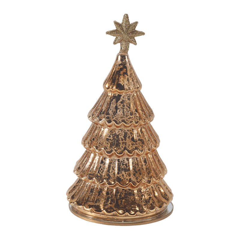 Luz de árbol de Navidad con capas de vidrio de mercurio vintage de 10 * 20 cm