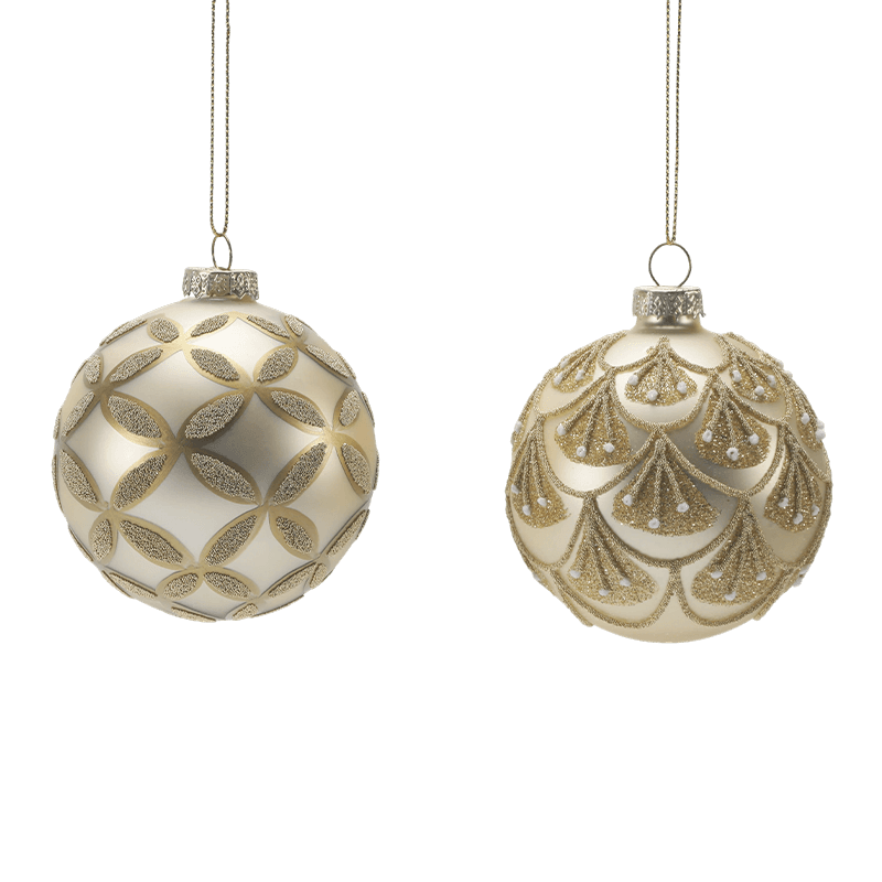 Bola de Navidad de cristal con purpurina pintada a mano de 8*8*8 m
