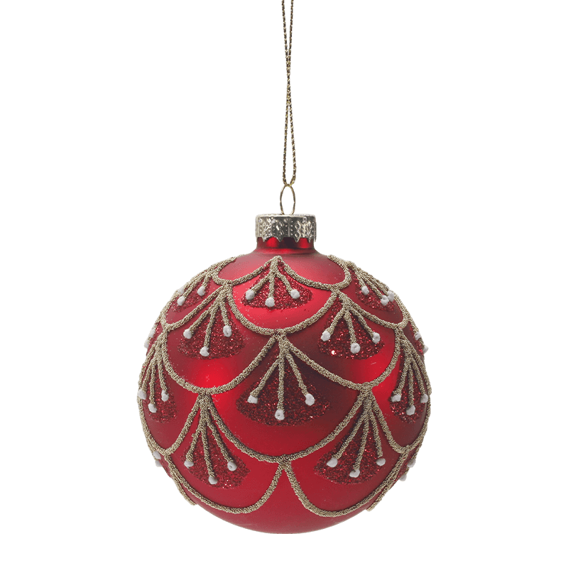 Bola de Navidad de cristal con purpurina pintada a mano de 8*8*8 m