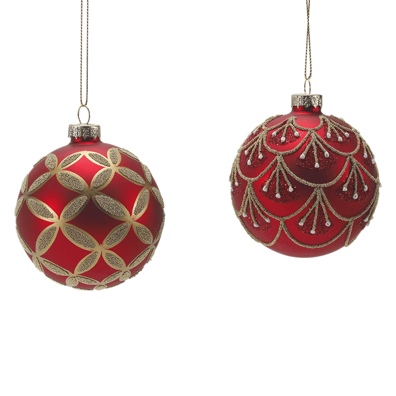 Bola de Navidad de cristal con purpurina pintada a mano de 8*8*8 m