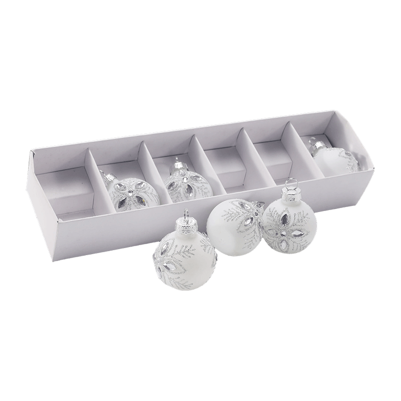 Juego de adornos festivos de bolas navideñas de cristal