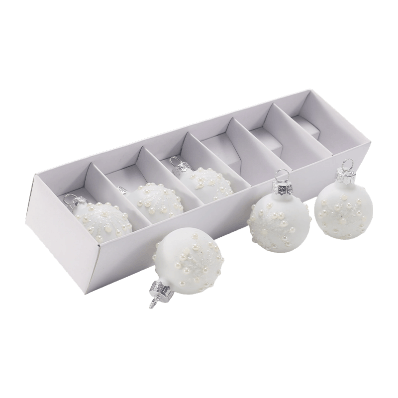 Juego de adornos festivos de bolas navideñas de cristal
