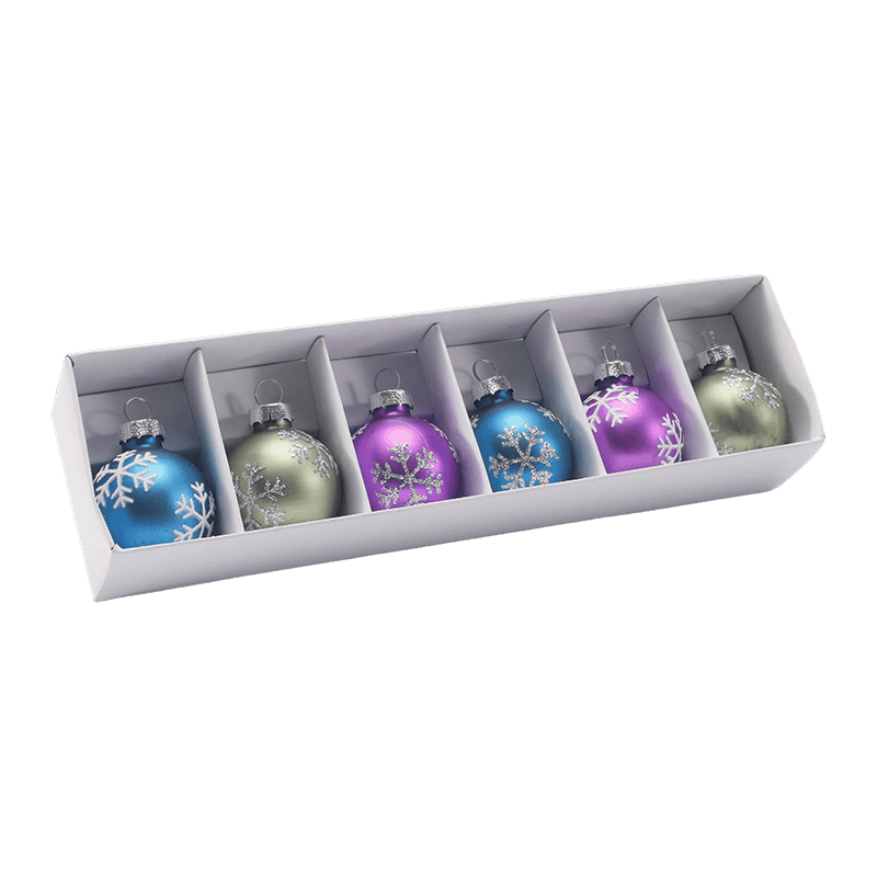 Juego de adornos festivos de bolas navideñas de cristal