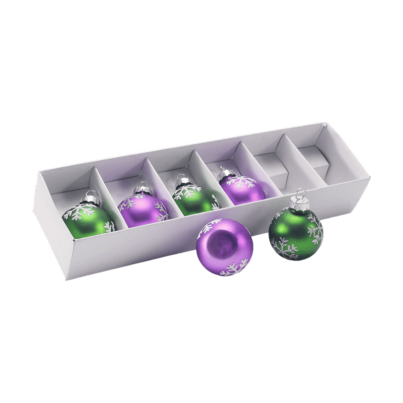 Juego de adornos festivos de bolas navideñas de cristal