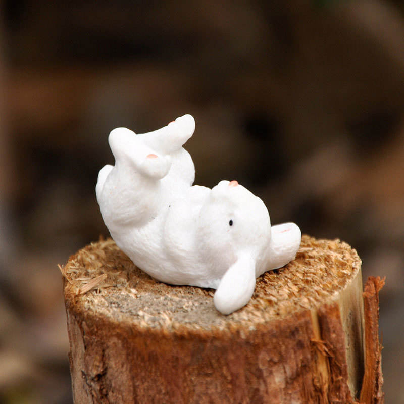 Juego de decoración de figuras de conejito de Pascua de resina de 8 cm