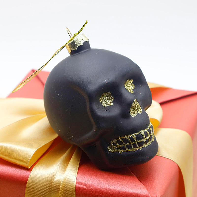 Juego de adornos de calavera de cristal de Halloween de 8*9 cm