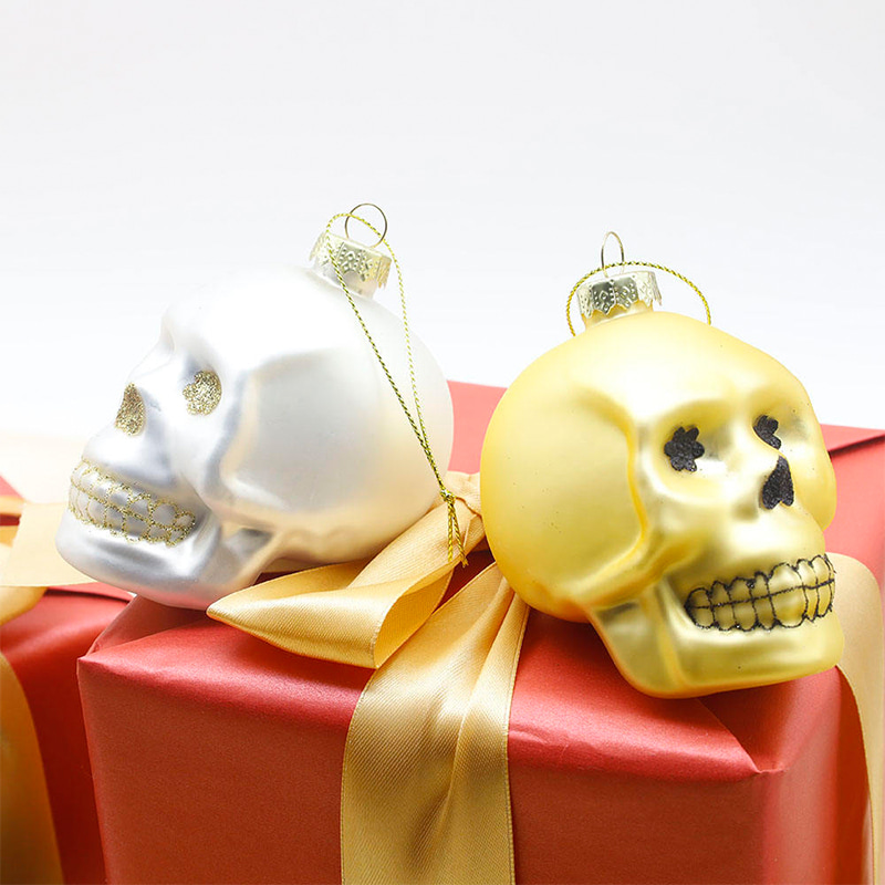 Juego de adornos de calavera de cristal de Halloween de 8*9 cm