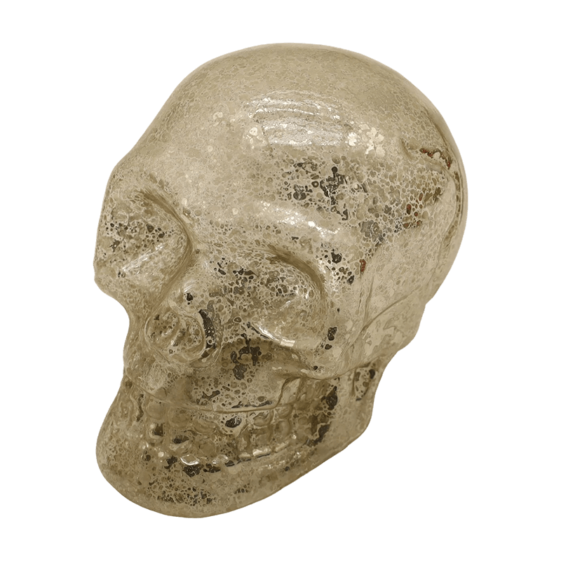 Juego de adornos de calavera de cristal de Halloween pintados a mano de 8*9 cm