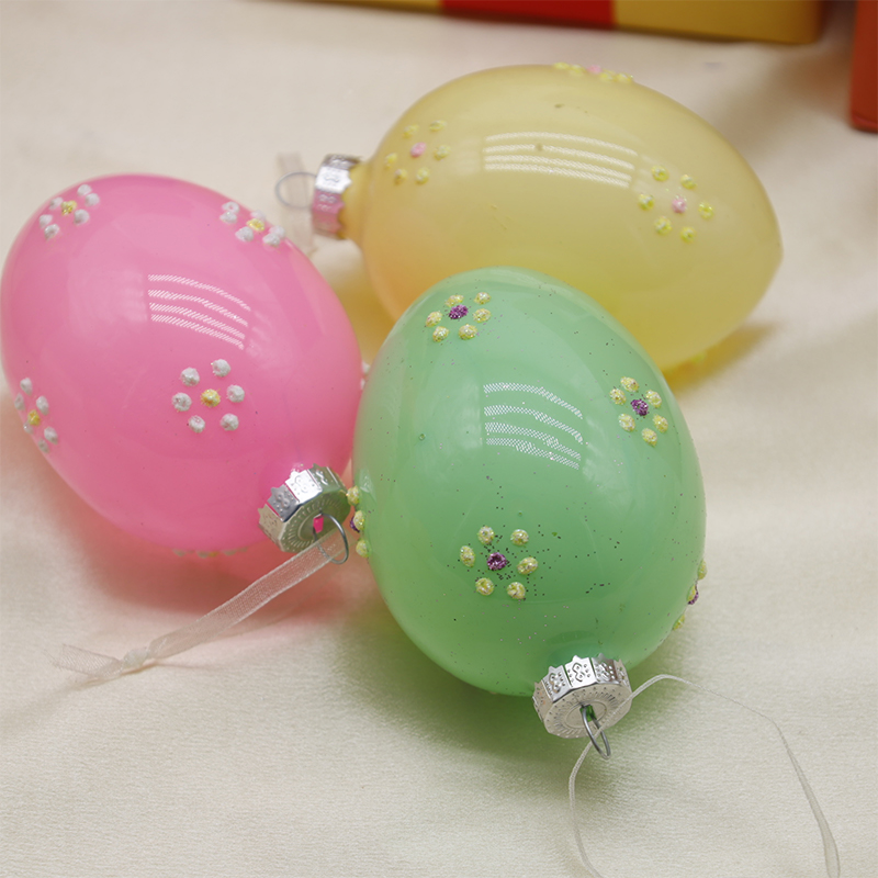 Juego de decoración de huevos de cristal de Pascua de 6*8 cm
