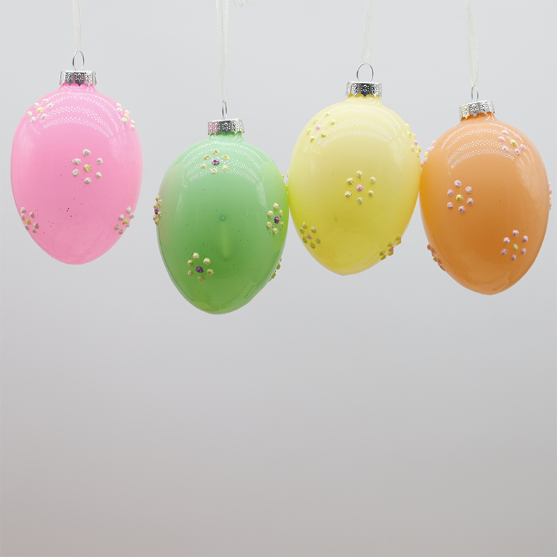 Juego de decoración de huevos de cristal de Pascua de 6*8 cm