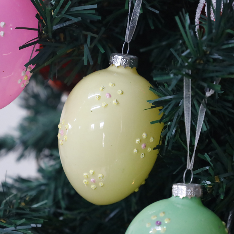Juego de decoración de huevos de cristal de Pascua de 6*8 cm