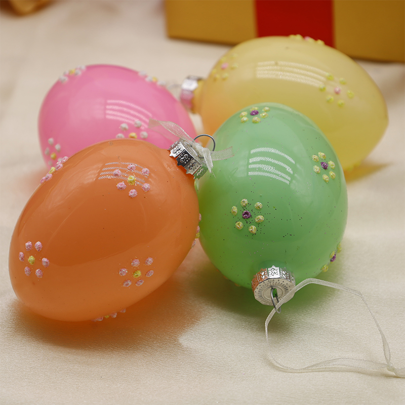Juego de decoración de huevos de cristal de Pascua de 6*8 cm