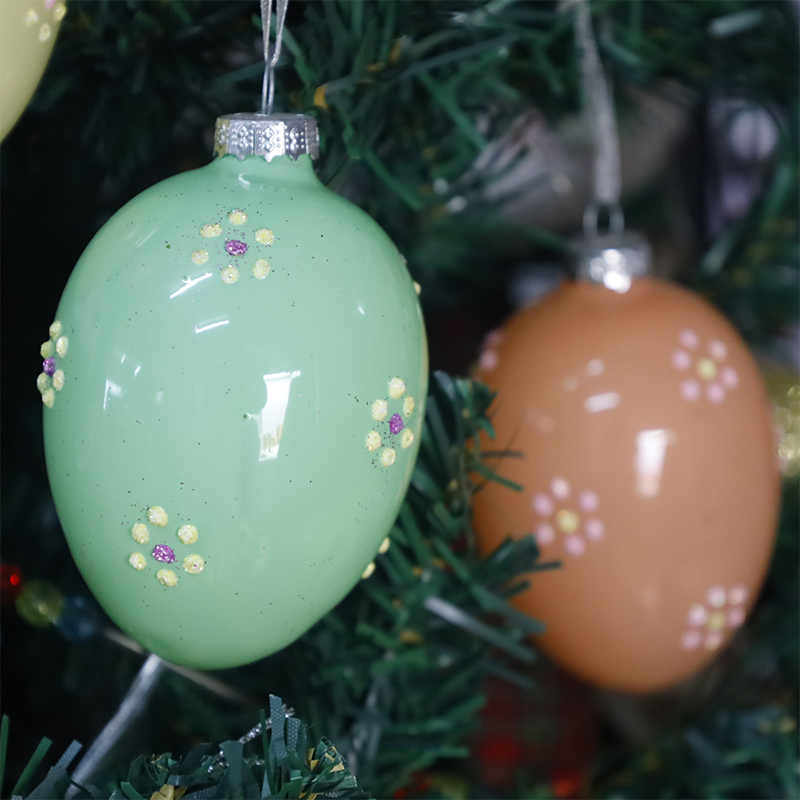 Juego de decoración de huevos de cristal de Pascua de 6*8 cm